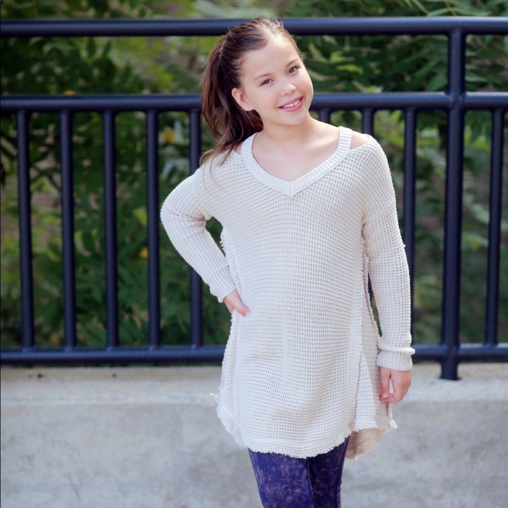 Hayden Waffle knit sweater- tan